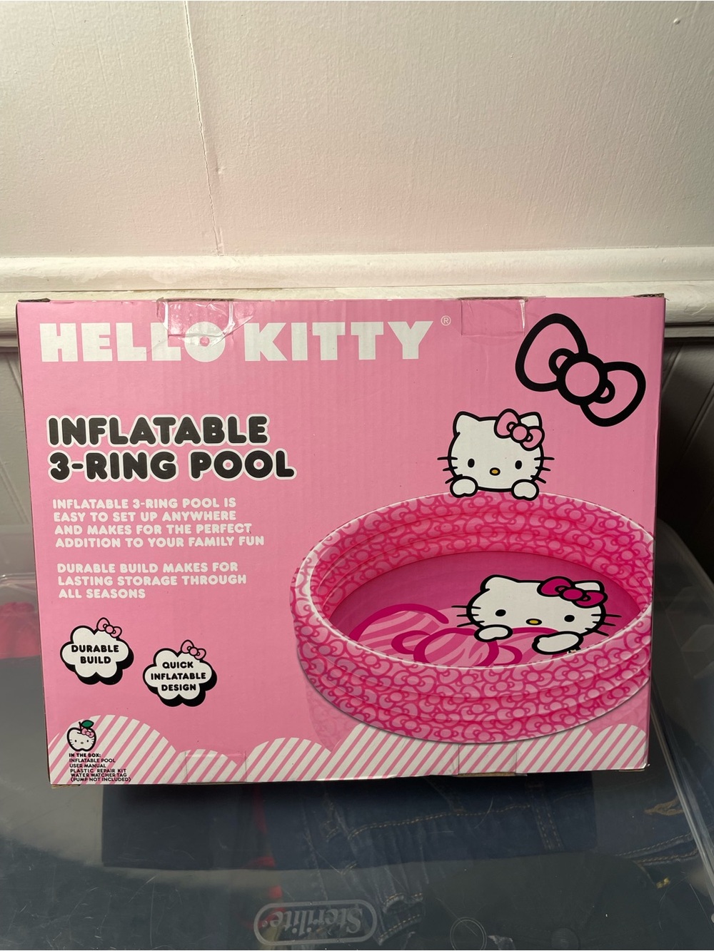 Hello Kitty Pink Inflatable 3-Ring Kids Pool - Picture 2 of 5